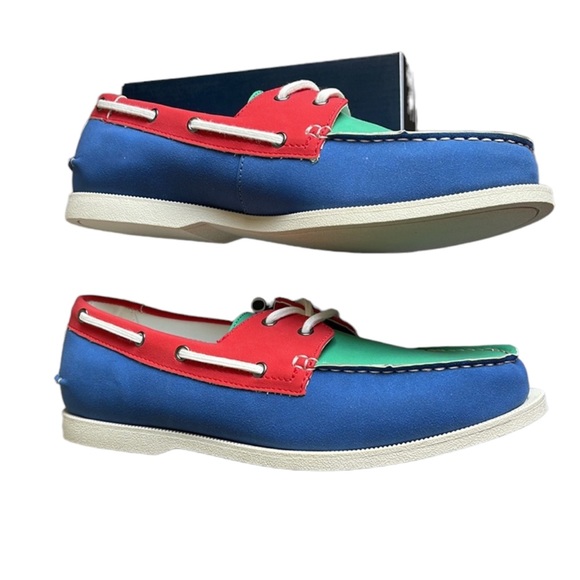 Club Room Elliott Blue/Green Boat Shoes - Picture 4 of 8